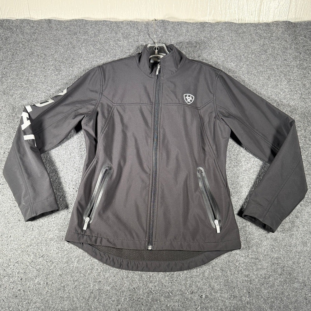 Ariat Mens AriatTek Softshell Jacket Black Full Zip Wind Water Resistant Medium